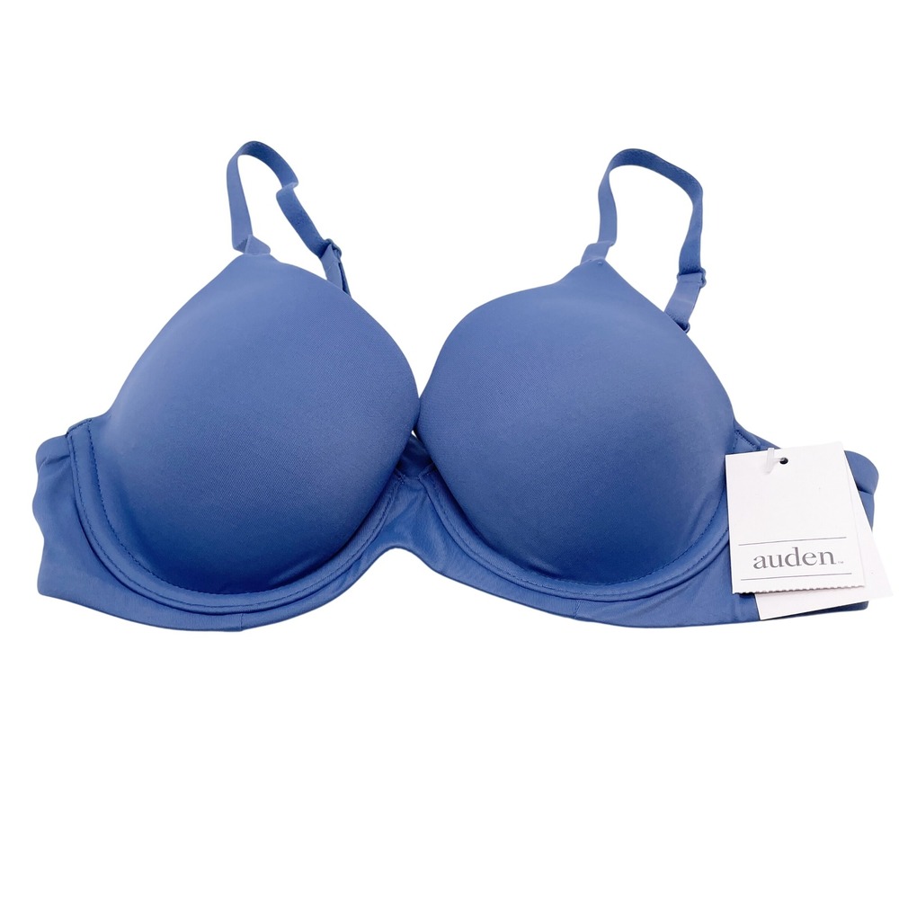 Auden Women's Blue Smooth Lightly Lined Full Coverage Comfort Wire Bra Size 32A